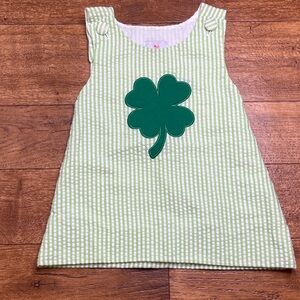 Petit Vivie Baby Girls St Patrick’s Day Shamrock Green Seersucker Dress 12mo